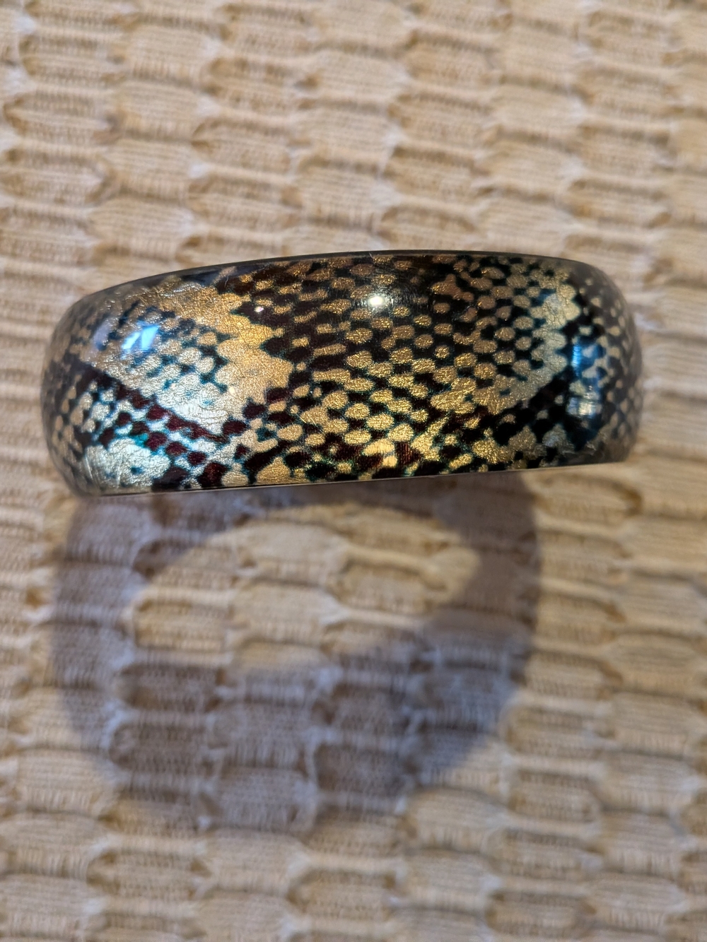 Gold and Black Snake-Pattern Bangle